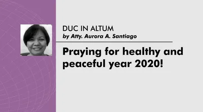 Praying for healthy and peaceful year 2020!