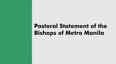Pastoral Statement of the Bishops of Metro Manila