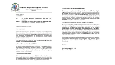 Liturgical guidelines at protocols, inilabas ng Prelature of Batanes