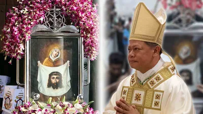 Certificate of restoration ng Divino Rostro, tinanggap ni Archbishop Alarcon mula sa NHCP