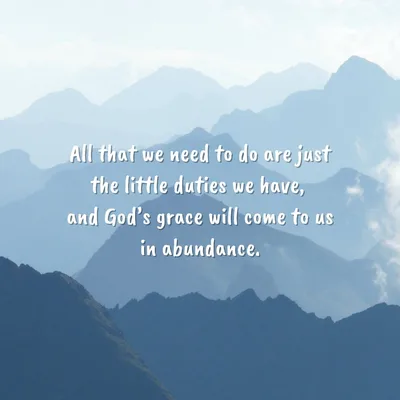 God’s providence and our little contribution