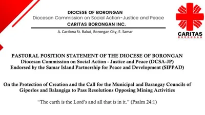 Tutulan ang mining exploration sa Giporlos at Balangiga, panawagan ng Diocese of Borongan sa lokal na pamahalaan - VeritasPH