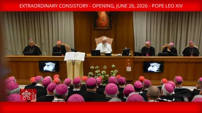 Pope Leo XIV tells cardinals ‘war is never blessed by God’ as Vatican consistory opens