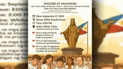 Mamamayan, hinimok ng Diocese of Kalookan na makiisa sa Trillion Peso March - VeritasPH