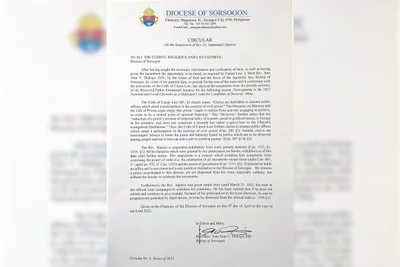 Sorsogon bishop suspends priest for election run