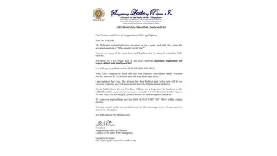 SLP, nagpahayag ng suporta sa Buhay partylist