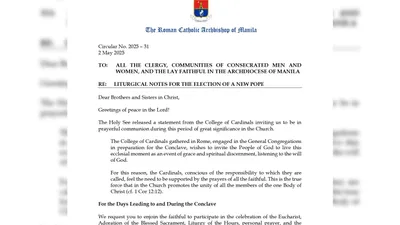 Archdiocese of Manila, naglabas ng liturgical guidelines para sa conclave