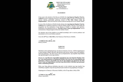 Aklan diocese: ‘Holy Octave’ group has no Church ties