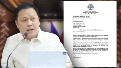Travel clearance ni Rep. Zaldy Co, binawi ng Kamara, pinauuwi sa loob ng 10 araw - VeritasPH