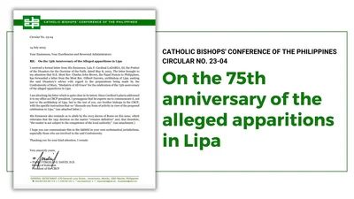 CBCP circular: On the 75th anniversary of alleged Lipa apparitions