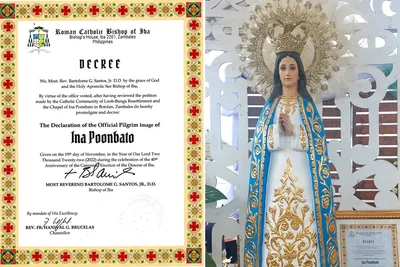 Iba diocese inaugurates ‘Ina Poonbato’ pilgrim image