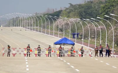 Myanmar streets empty in protest on coup anniversary