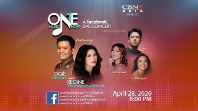 Ogie Alcasid and Regine Velasquez to Hold a Fundraising FB Live titled “One Music. One Hope.”