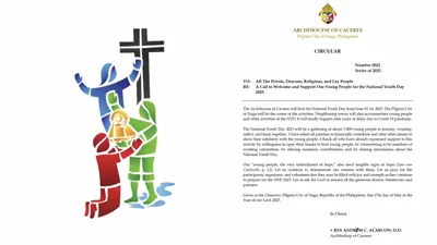 Archdiocese of Caceres, puspusan ang paghahanda sa National Youth Day
