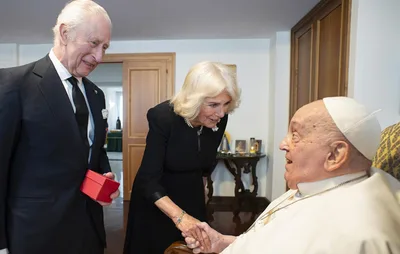 Pope Francis meets with King Charles and Queen Camilla at the Vatican