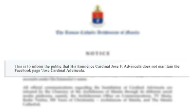 Manila archdiocese warns of fake Facebook page posing as Cardinal Advincula