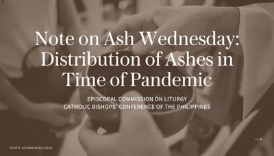 Note on Ash Wednesday: Distribution of ashes in time of pandemic