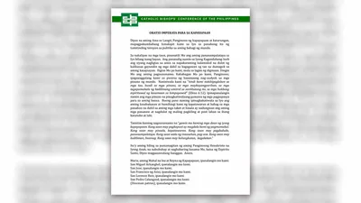 CBCP, nanawagan ng pananalangin ng “Oratio Imperata for Peace”