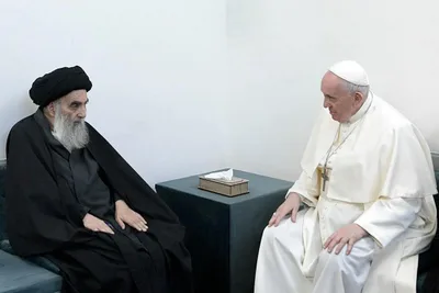 Pope Francis makes landmark visit to Iraq’s top Shiite cleric Grand Ayatollah Ali al-Sistani