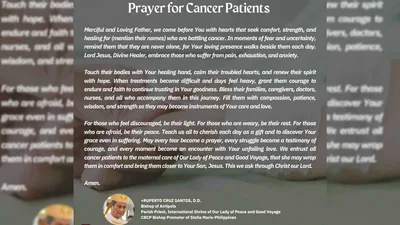 Bishop Santos,nag-alay ng special prayer for cancer patients - VeritasPH