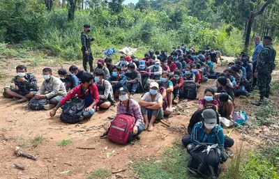Thousands fleeing Myanmar fighting cross Thai border: officials