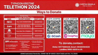 Caritas Manila Damayan telethon for typhoon Kristine, isasagawa ng Radio Veritas