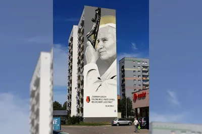Polish city unveils giant St. John Paul II mural in centenary year