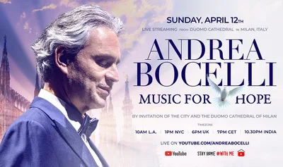 Andrea Bocelli will livestream Easter concert from Milan cathedral