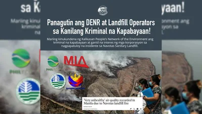 Kalikasan-PNE, nanawagang panagutin ang DENR at operator ng Navotas landfill - VeritasPH