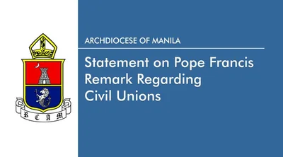 Statement on Pope Francis remark regarding civil unions