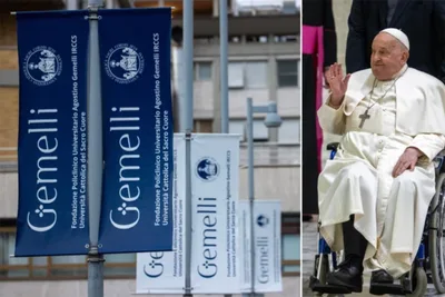 Italian PM Giorgia Meloni visits Pope Francis in hospital