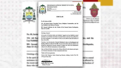 Pagsasagawa ng 2nd collection para sa quake victims, inutos ng Obispo ng Diocese of Lucena - VeritasPH