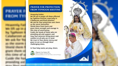 Prayer for Protection from typhoon Kristine, ini-alay ni Bishop Santos