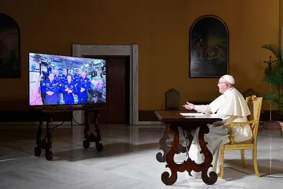 Pope talks meaning of life in call with Space Station astronauts