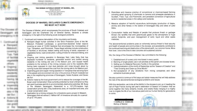 Diocese of Marbel, nagdeklara ng climate emergency