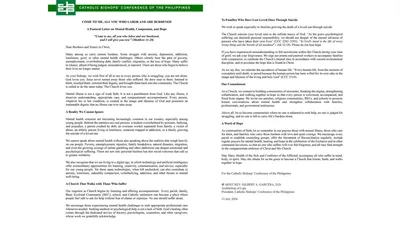 Paghingi ng tulong sa mental health, hindi kakulangan sa pananampalataya—CBCP - VeritasPH