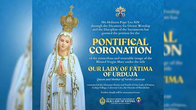 Vatican, pinayagan ang pontifical coronation sa imahe ng Mahal na Birhen ng Fatima sa Urduja - VeritasPH
