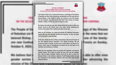 Diocese of Kalookan, humiling ng panalangin para kay Cardinal elect Ambo David