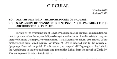 Caceres archdiocese: 2 priests test positive for Covid-19