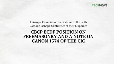 CBCP ECDF position on freemasonry and a note on Canon 1374 of the CIC
