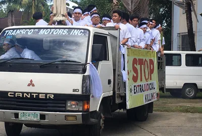 Iloilo archdiocese holds protest caravan vs killings, death penalty