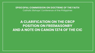 A clarification on the CBCP position on Freemasonry and a note on Canon 1374 of the CIC
