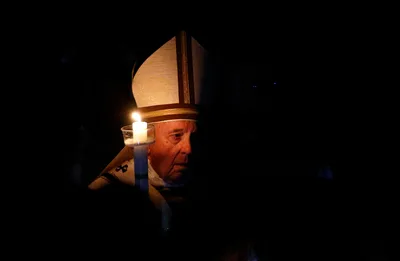 At Easter the stones of sin, despair, are rolled away, pope says at vigil