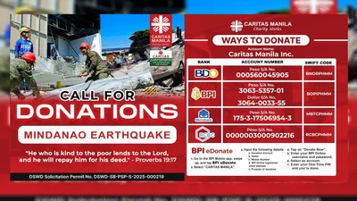 Caritas Manila, nanawagan sa mamamayan ng tulong para sa mga biktima ng lindol - VeritasPH