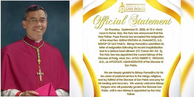 Retirement ni Bishop Famadico, tinanggap ng Santo Papa