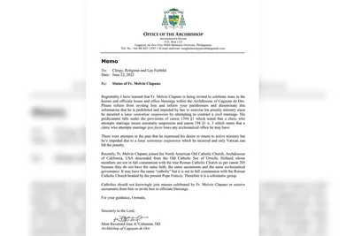 CDO archbishop warns against defrocked priest