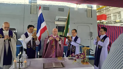 Worship on the Warship: Italian Navy Hosts Jubilee Mass in Thailand