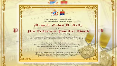 Pro Ecclesia et Pontifice Award, igagawad kay 2024 CMMA Serviem awardee - VeritasPH