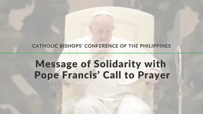 CBCP message of solidarity with Pope Francis’ call to prayer