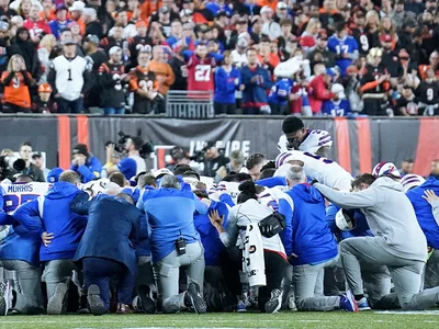 Buffalo Bills' Safety Damar Hamlin Collapses on Field, Team Turns to God in Prayer